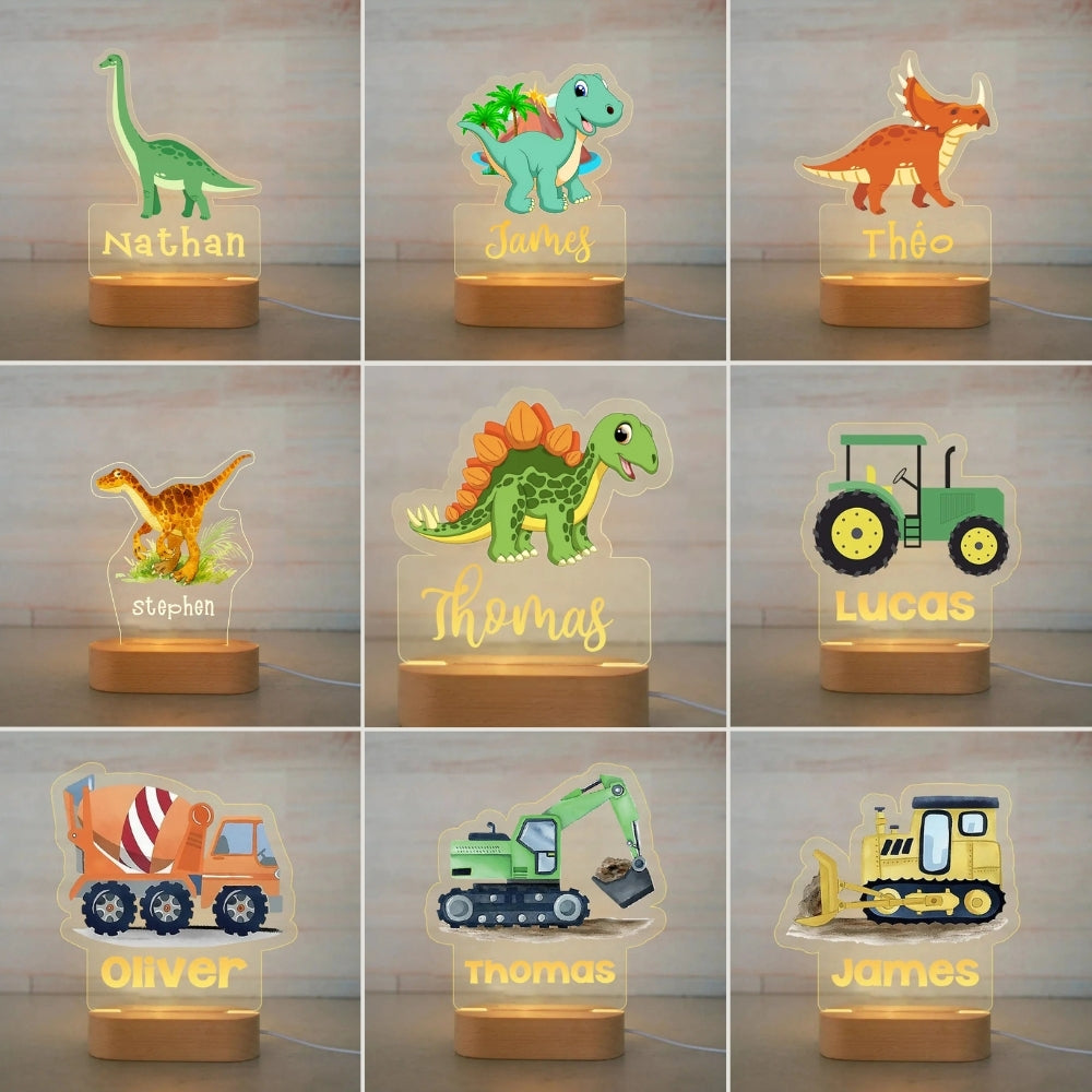 acrylic night lights with custom name for animal lovers