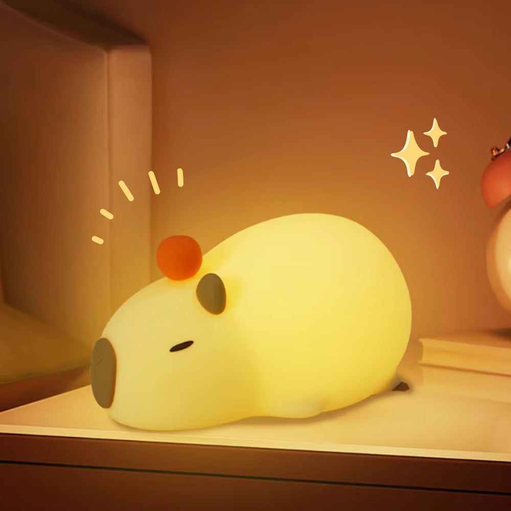 cute capybara light desk decor