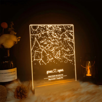 customized star map night light gifts