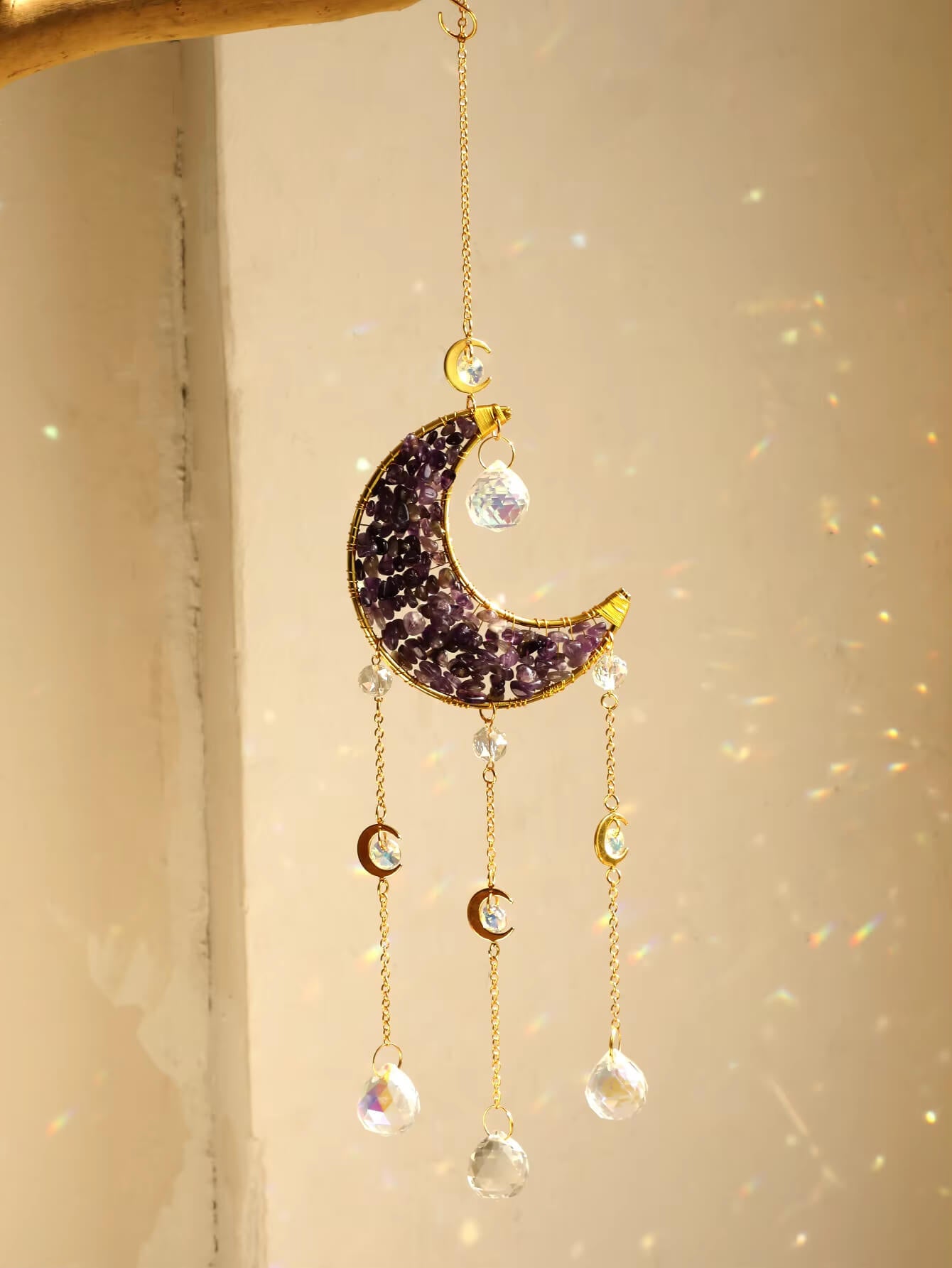 purple crystal ornament moon 