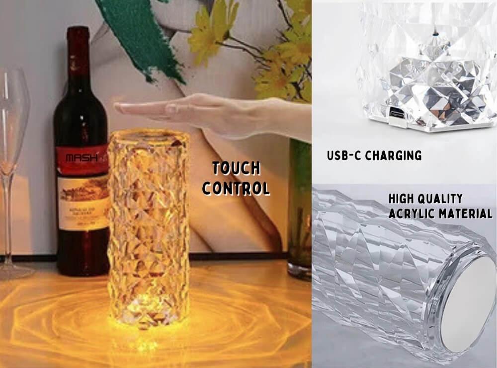 table lamp with night light, rechargeable night light